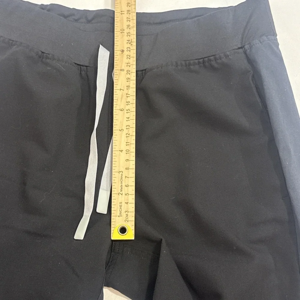FIGS Black Blue Stripe Panel Cargo Knit Scrub Pants Medical Polyester Size P/S